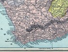 1904 George Cram Map South Africa Cape Town Natal Orang Free State Bushmen