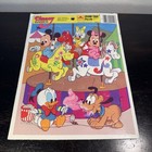 Vintage 1986 Disney Babies Golden Frame Tray Puzzle 12 Pcs Mickey Mouse Friends
