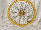 Vintage 1983 Acs Z-rim 20    Yellow Bmx Front Wheel Gold Acs Hub Old School