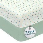 Baby Crib Sheets Neutral - Super Soft Crib Sheet  2 Pack  Polka Dot Blue