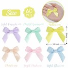 2 Inch Pastel Satin Ribbon Bows Self Adhesive Gift Wrapping Craft Diy 60 Pcs