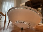 Vtg Art Deco Semi Flush Mount Glass Ceiling Light Fixture 30s 40s 50s Vintage
