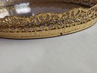 Vtg Floral Filigree Ormolu Vanity Wall Mirror Ornate Gold Mid Century 16 5 x 12 