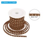 16 4ft Studded Faux Suede Cord Rope For Jewelry Making Dark Brown Golden