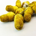 Antique Edwardian Era Fabric Beehive Bead Button 10pc Clothing Decor Yellow Gold