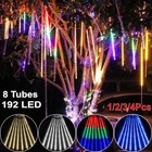 192 Led Meteor Shower Raindrop Tree String Lights 30cm Garden Party Xmas Outdoor