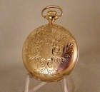 124 Years Old Elgin 10k Gold Filled Hunter Case Fancy Dial Great Pocket Watch