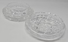 Vintage Lead Crystal Starburst Pinwheel Cut Vanity Powder Dresser Jar Vibrant