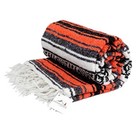 Orange Mexican Blanket Serape Falsa   Sarape Yoga Blanket   Orange Black White