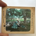 Antique Dewitt C Wheeler Hand Tinted Magic Lantern Glass Slide Couple Under Tree
