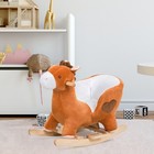 Kids Ride On Rocking Horse Plush Animal Toy Wooden Rocker With Songs