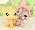 2pcs Pet Shop Lps Shorthair Cat 468 339 With Lps Accessories Kids Gift Rare