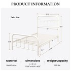 Sha Cerlin Twin Size Metal Platform Bed Frame With Victorian Style Iron-art H   