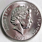 2000 Cook Islands 5 Cents - Elizabeth Ii Tangaroa Dong God Fao Coin Km-369 B-unc