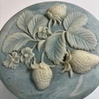 Vintage Incolay Stone Powder Dish With Lid Rare Usa Strawberry Lid