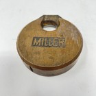 Antique Miller Lock Co Champion 6 Lever Brass Padlock No Key