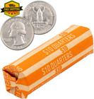 100 Quarter Coin Wrappers Orange Flat Striped Paper Tubes Bank Coin Rolls 25c