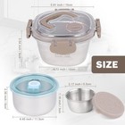3pcs 37oz Bento Box Sets Stainless Steel 304 Food Large Lunch Box  Brown 