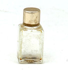 Vintage Miniature Glass Perfume Bottle Gold Cap Rectangular Collectible 1 25 
