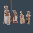 Russian Corn Husk And Wood Dolls Lot Of 4 Vintage