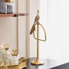 Peacock Towel Holder Weighted Base Brass Towel Hanger Goldentoned
