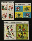 Travelstamps  Us Christmas Seals 1964  1965  1966  Blocks Of 4  1 Block Of 8 Mnh