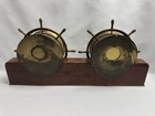 Vintage Seth Thomas Helmsman Wheel Clock Corsair Barometer W key  1504  1004