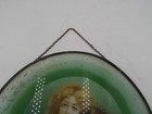 Antique Victorian 1900s Stove Flue Cover Two Young Girls   7 5  Vintage
