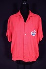 Vintage 1960 s Red American Oil Rayon Gabardine Embroidered Bowling Shirt M-l