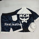 Vintage Mcm Black   White Leather Tracksuit Jacket   Shorts   Cap Monogram Logo