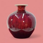 Porcelain Vase With Oxblood  sang De Boeuf  Glaze