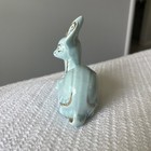 Vintage Baby Blue Fawn Deer With Gold Accent Trim