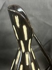 Vtg Ceramic Artisanal Vase Elongated Spout   Handle Black And White Mid-century
