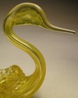 Dave Frye Fostoria Glass Whimsy Free Hand Swan Crystal   Topaz Yellow Frit 2006