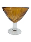 Vintage Etched Amber Cocktail Martini Glasses Set Of 4 Mid Century Modern