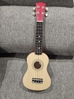 Beginner Ukulele - 21  Soprano - Blonde Face - Red Body - Restrung - Gig Bag   