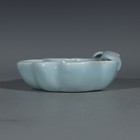 5 5  China Qing Blue Glaze Porcelain Bat Peach Writing-brush Washer