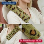 Leopard Print Seat Belt Cover Pad 2 Pcs Cute Plush Fluffy Fuzzy Seatbelt Covers