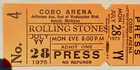 Rolling Stones 1975 Tour Of The Americas  press  Unused Concert Ticket  detroit 