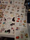 Lot 70 s 80 s Hallmark Dennison   More Cat   Dog Stickers Unused   Partial Fuzzy