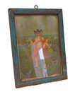 19c Vintage Raja Ravi Varma Lord Dattatreya Litho  Paper Print   Wooden Frame
