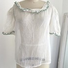 Vintage 1930s Sheer Eyelet Lace Blouse Off White Top Shirt