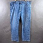 Levis 501 Jeans Mens 42x30 Blue Denim Pants Washed Out Faded Workwear Button Fly