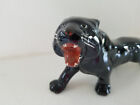 Vintage Black Ceramic Panther Figurine 10  Long