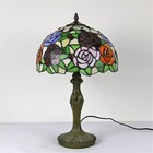 Rose Flower Style Tiffany Table Lamp Stained Glass Desk Light For Home Decor 18 