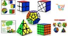 Speed Cube Set Abs  5 Pack Magic Puzzle 2x2 4x4 Gift Fun Brain Teasers