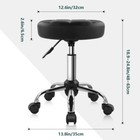 Black Swivel Rolling Stool With Wheels  Adjustable Height For Salon Spa Home Use