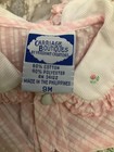 Vintage Baby Girl Carriage Boutiques Smocked Pink Seer Sucker Romper Size 9 Mths