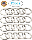 20 Pack Key Ring Keychain 1 Inch 25mm Diameter Metal Flat Split Key Chains Rings