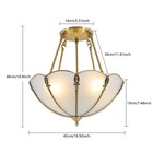 Retro Pendant Light Fixture 16 9   4-light Metal glass Ceiling Hanging Lamp